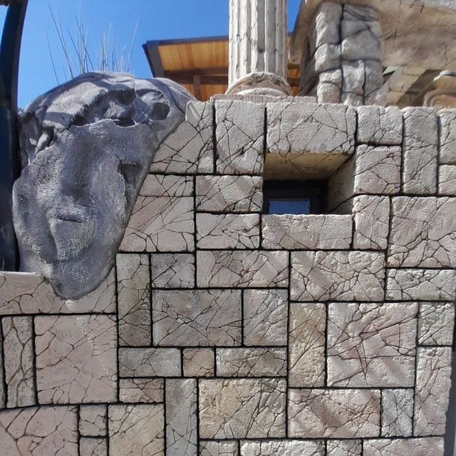 Декорирование стен, скалы, нарезка, имитация, горный камень, художники