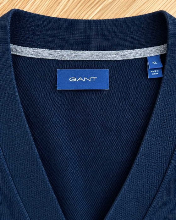Cardigan GANT Original 100% Bumbac Bleumarin cu Nasturi Mărimea XL
