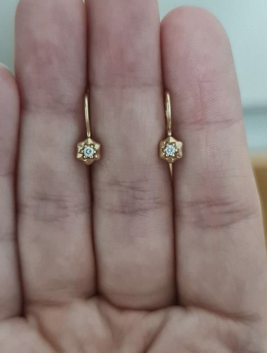 Новые детские золотые серьги