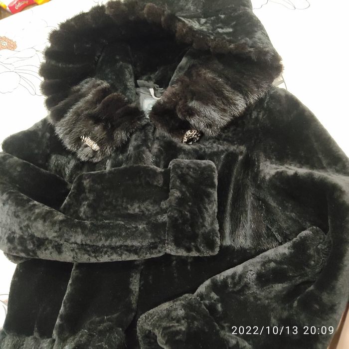 Шуба, мутон отделка норка