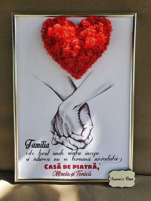 Tablouri licheni mama, prietene, cununie, cadouri nași, familie, nunta