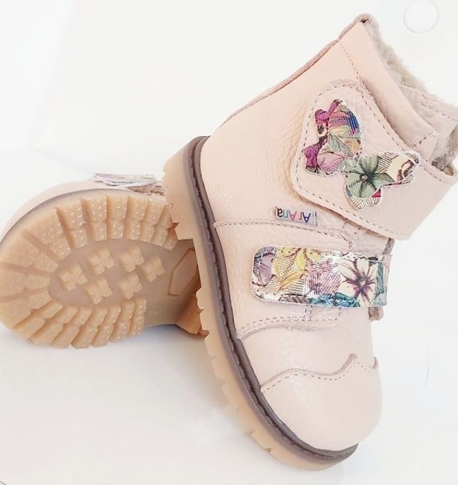 Cizme fetite din piele naturala, imblanite