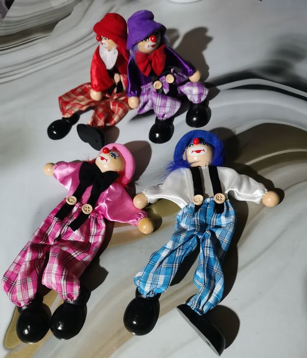 Клоуны 10 шт. Дерево, ткань