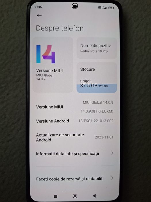 Vând Xiaomi redmi note 10 pro 6/128 gb, in stare buna
