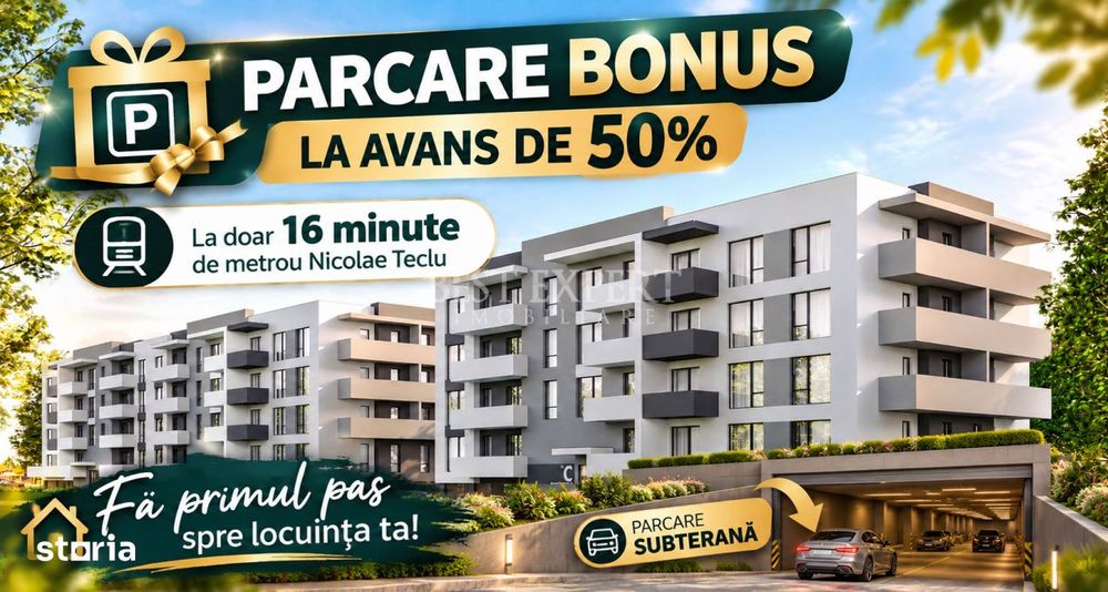 2 Camere | Bloc Nou | Parcare BONUS la Avans 50% | Comision 0% | Palla