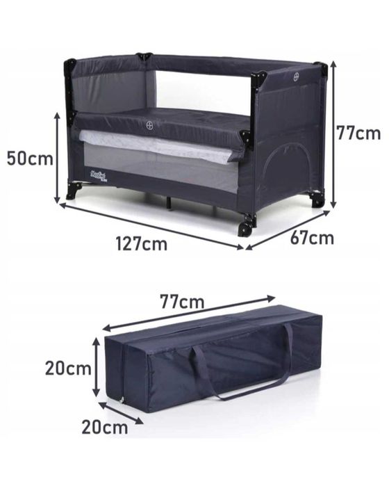 Pat copii pliabil cu doua nivele