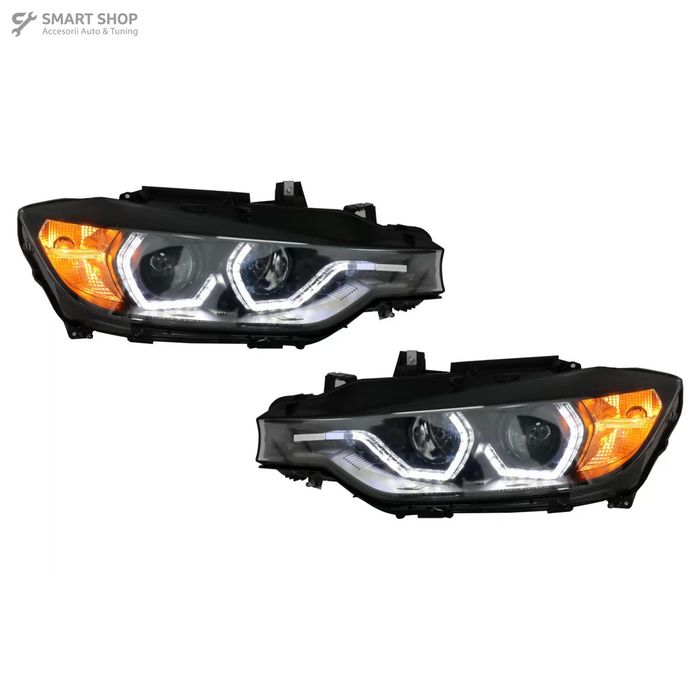 Faruri Full Angel Eyes LED DRL BMW 3 Series F30 F31 Sedan Touring (10.