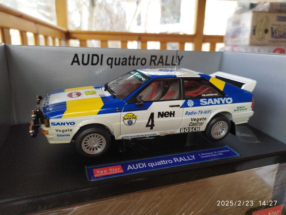 1:18 Метални модели на Audi Quattro Rally - Sun Star
