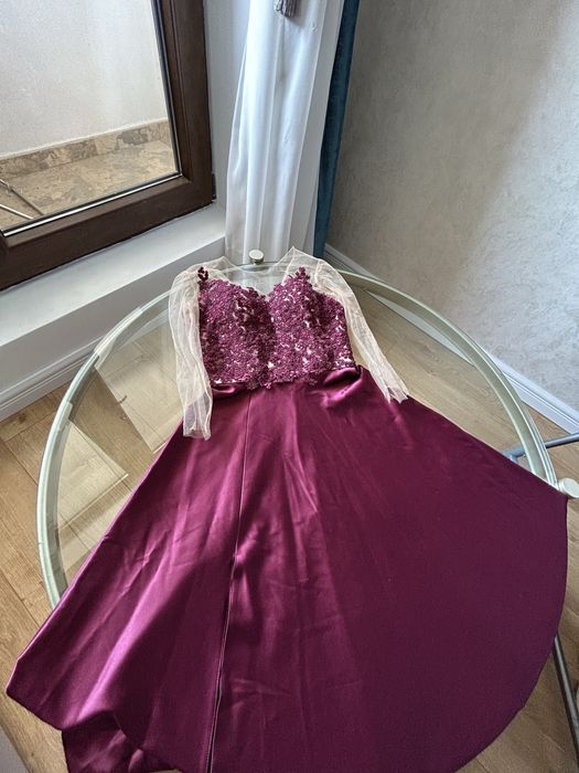 Rochie lungă de ocazie Mirela Diaconu, mărimea S (pe comandă) – Purtată o dată