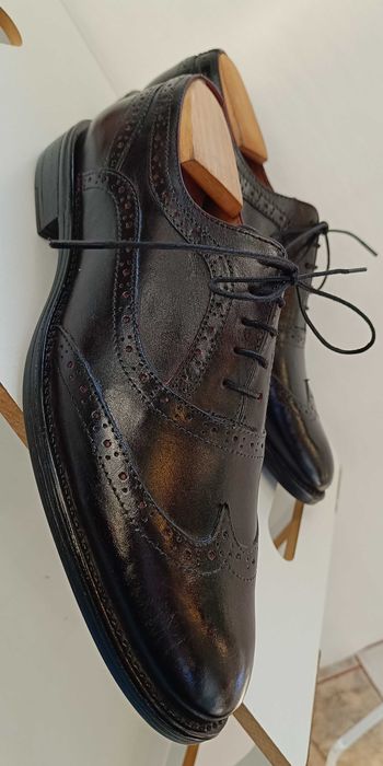 Pantofi oxford 40 40.5 brogue Lavoratione Artigianale NOI piele natur