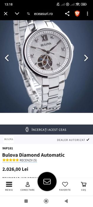 Ceas cu diamante Bulova Nou