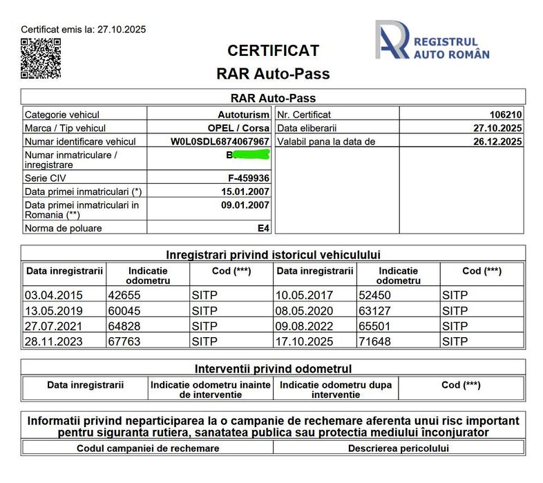 Opel Corsa D 2007 - 71.000 km - 3000 EURO