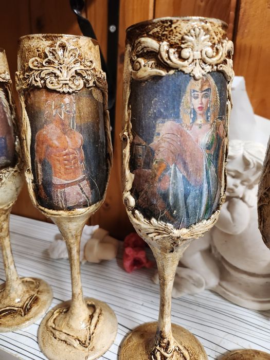 Чаши за вино или шампанско ръчна изработка