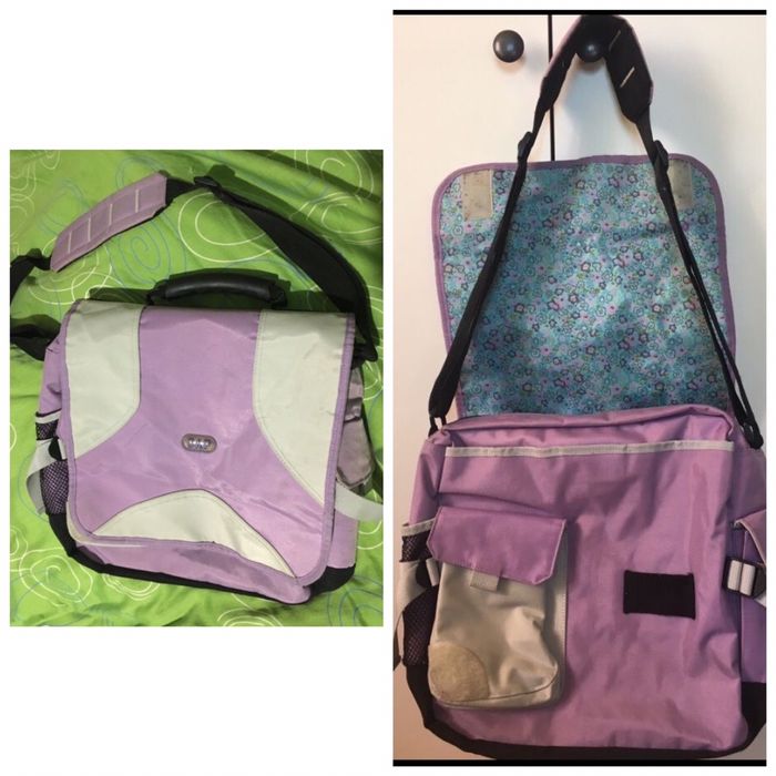 GAP чанта за лаптоп таблет лилава хастар с цветя