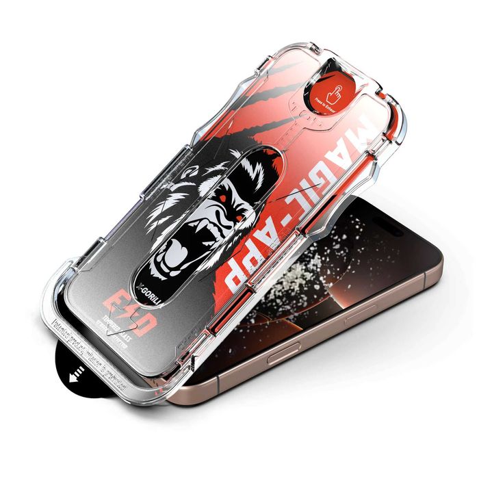 Gorilla glass протектор с лесно поставяне за iPhone 13/14/15/16/17