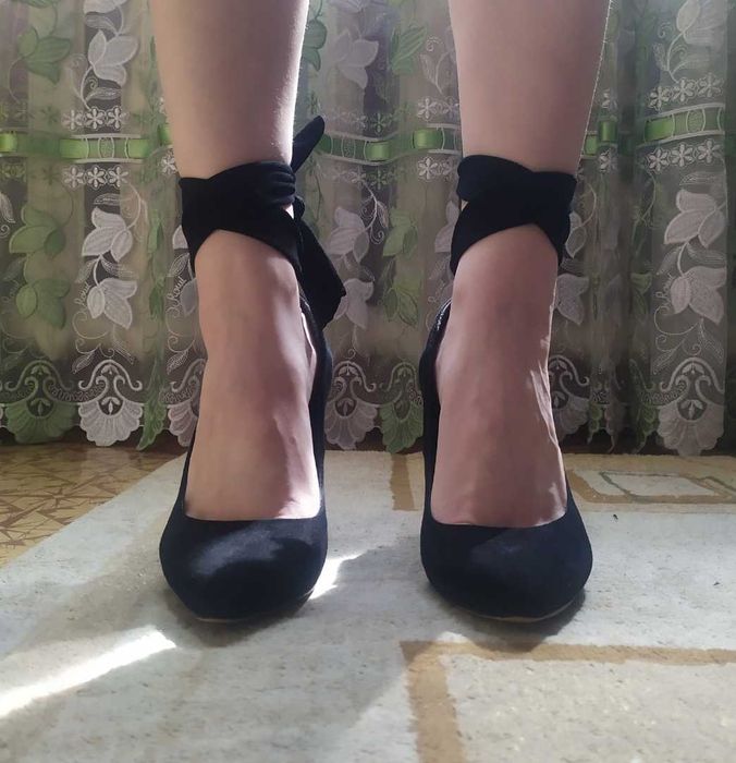 Туфли замшевые черные