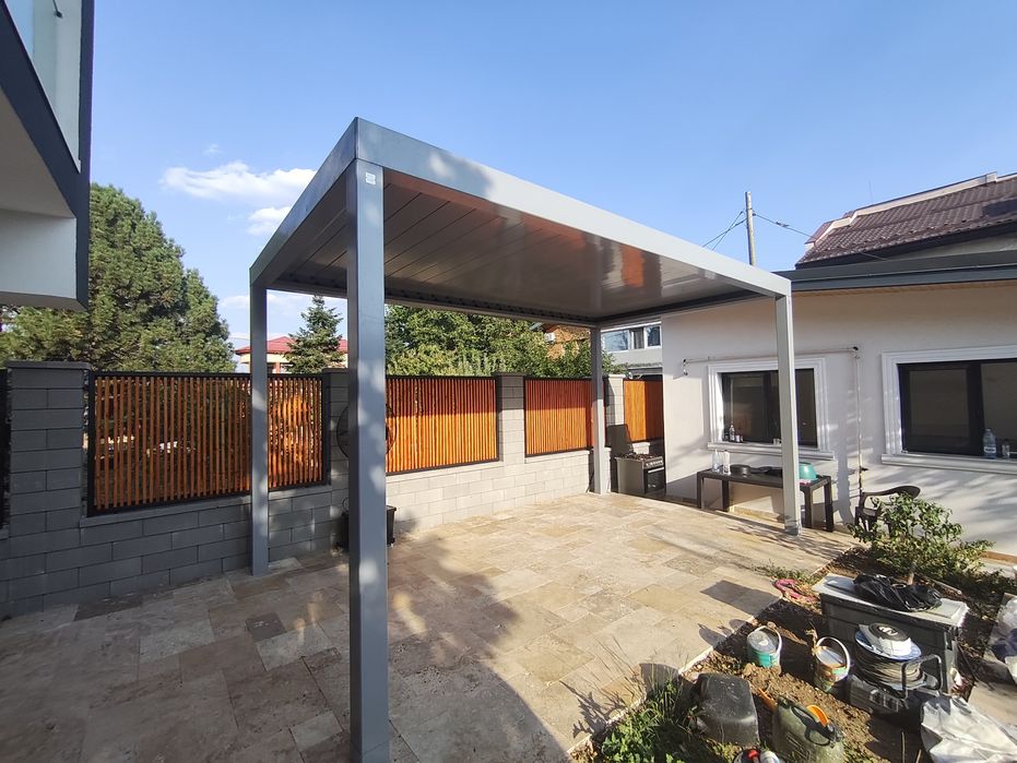 Pergola retractabila din aluminiu cu membrana pvc sau  bioclimatica,  sticla, copertine-montaj +garanție București - Ilfov