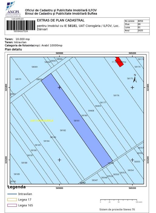 Teren intravilan sat Dârvari, comuna Ciorogarla, Ilfov