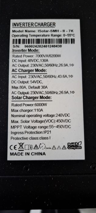 De vanzare invertor easun 7kw l 48v
