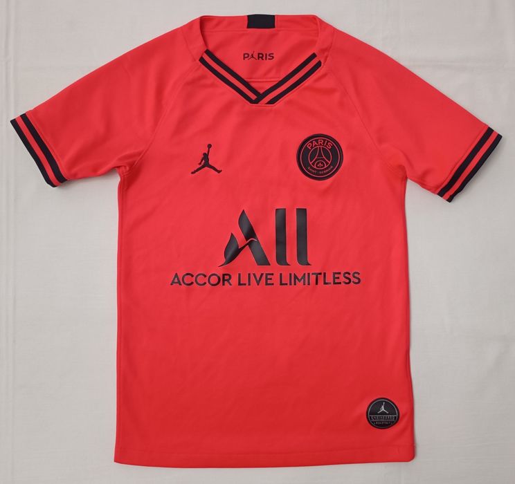 Jordan AIR Nike PSG Paris Saint-Germain 2019/20 Jersey оригинална тениска ръст 128-137см Джордан Найк ПСЖ фланелка