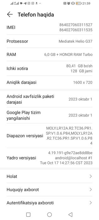 HONOR X 7a plus  srochniga