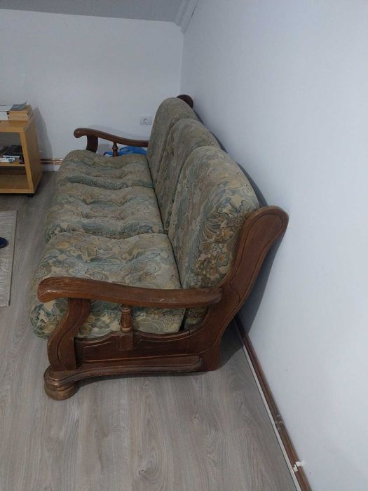 vind canapea lemn masiv 3 locuri