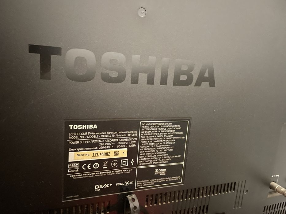 Телевизор Toshiba 40TL938