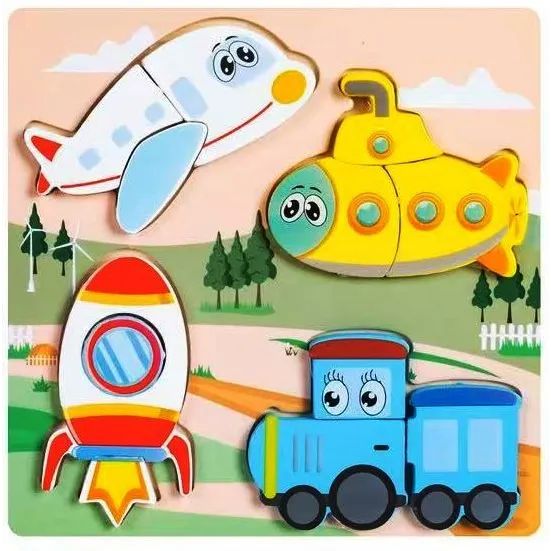 Set Puzzle Incastru Animale Vehicule Insecte Dinozauri Utilitare,5 buc
