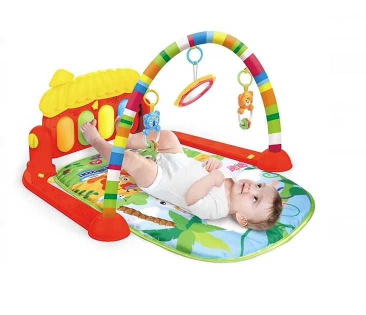 Бебешка активна гимнастика с пиано в червено