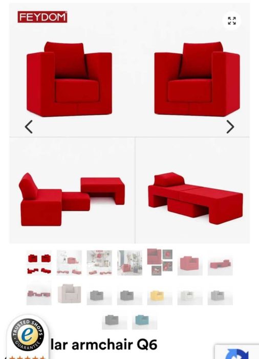 Feydom Q 6, модулно кресло трансформиращо се в легло