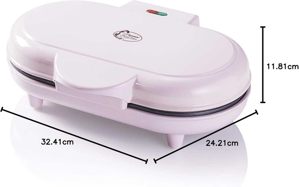 Двоен гофретник Bestron за класически гофрети сърце, 1000W