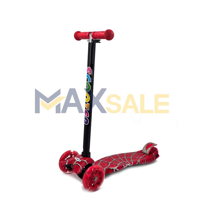 Детска тротинетка с 3 светещи колела Спайдърмен колело скутер триколка