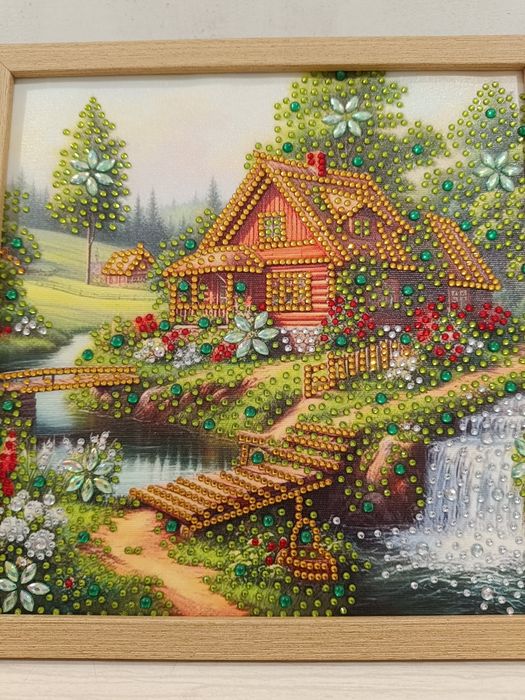 Диамантен гоблен 25 х 25 см готов изработен в дървена рамка