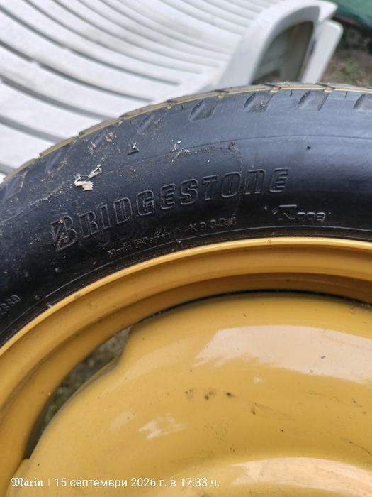 16” резервна джанта-патерица с 5х100 Toyota Prius Verso S Urban CruiserОригинална 4Jx16”/5х100/et43/54,1мм-гума Bridgestone 135/70/16