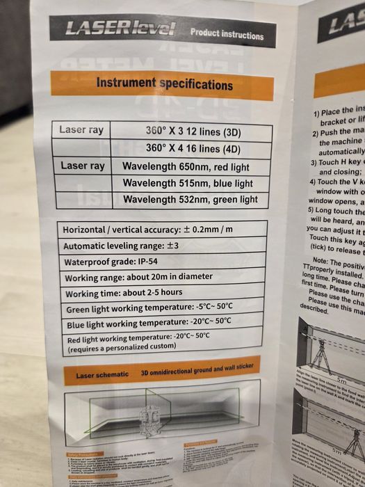 Nivela laser + accesorii + baterii