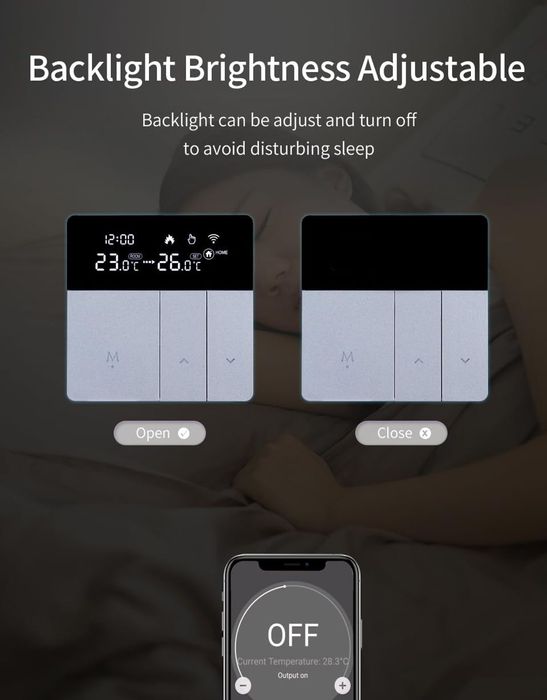 Termostat WiFi Smart i8HGB pentru centrală / încălzire – control din telefon
