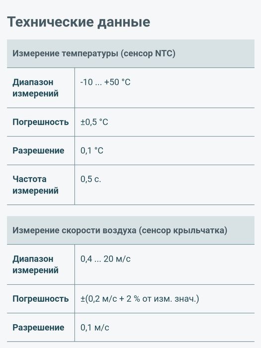 Анемометр testo 410-1