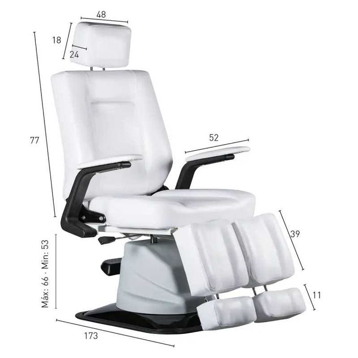 Стол за педикюр Torino 173 x 53/66 см - хидравличен - НОВИ