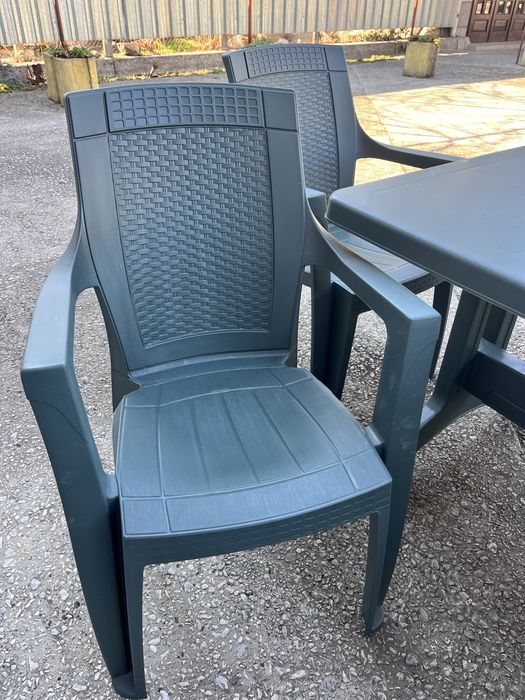 Пластасови градински столове Кафяви Ратан