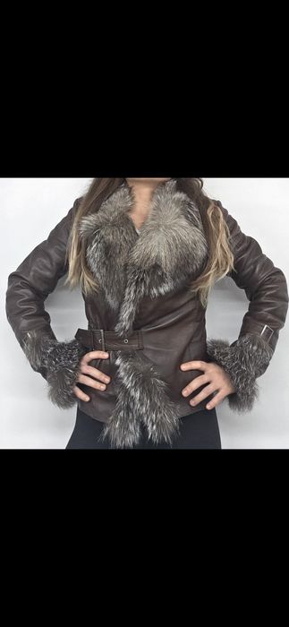 Geaca piele cu blana naturala