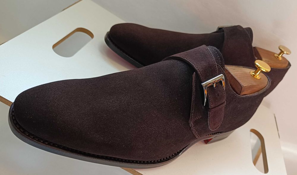 Pantofi de lux 42 42.5 43 monk GREVE NOI lucrati manual piele naturala