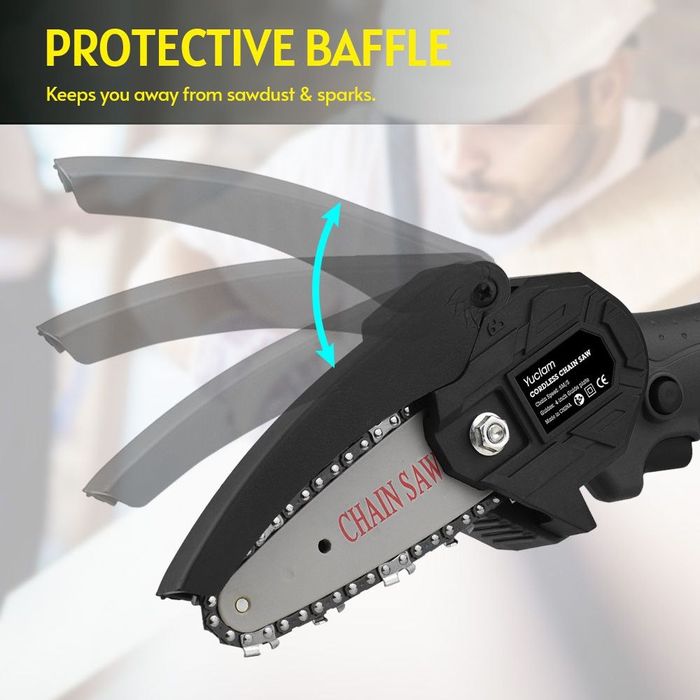 Мини-портативная бензопила, ручная аккумуляторная.