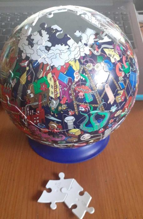 Puzzle rotund, sferic Ikea model Lustigt 108 piese din plastic