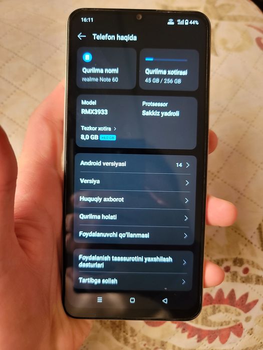 Realme note 60 256GB