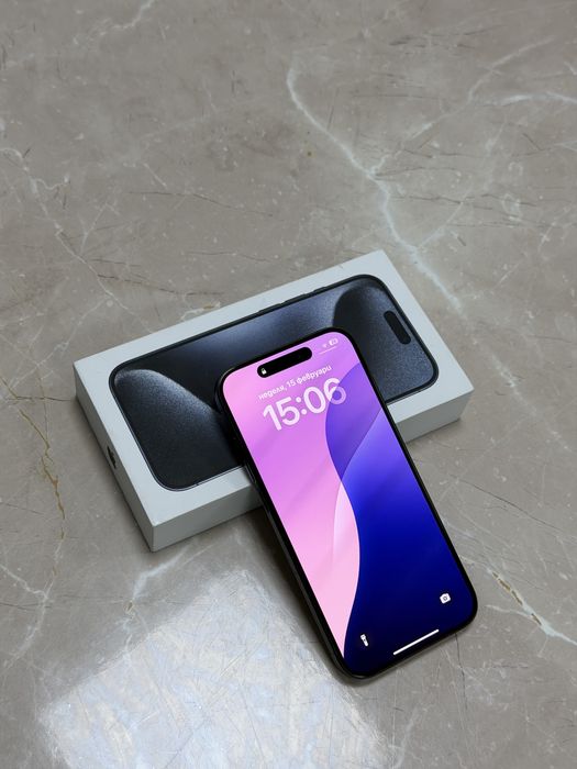 Iphone 15 pro Titanium blue 128gb + подарък 2 калъфа