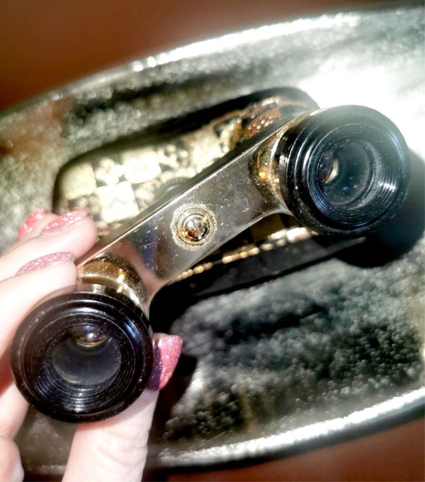 Антикварни оперни очила бинокъл Revue комплект с чанта от Япония