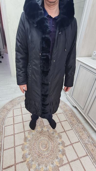 Пальто на заячьем подкладе с шиншилой