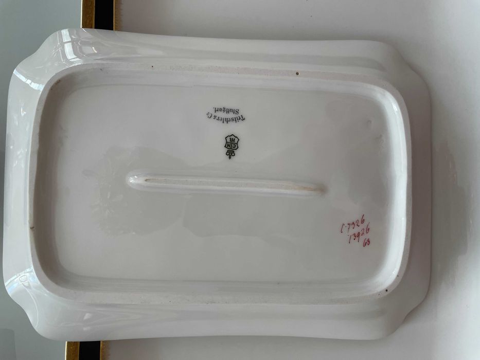 Set 3 platouri vechi Tritschler Cobalt natural și aur stare impecabilă