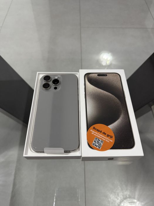 iPhone 15 Pro Max natural titanium 256GB • IMPECABIL • neverlocked