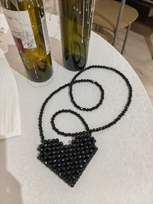 Сумочка сердечко из бусин
